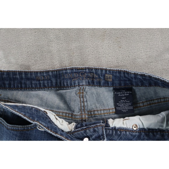 Faded Glory Jeans Womens 14P Blue Bootcut Organic Cotton Stretch Denim - Picture 6 of 10